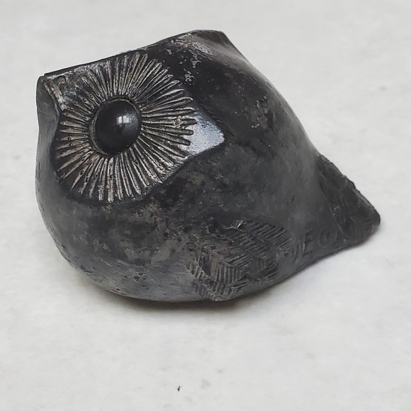 Wolf Original Owl Soapstone Sculpture Vintage Canadain Sculpture - Picture 5 of 10